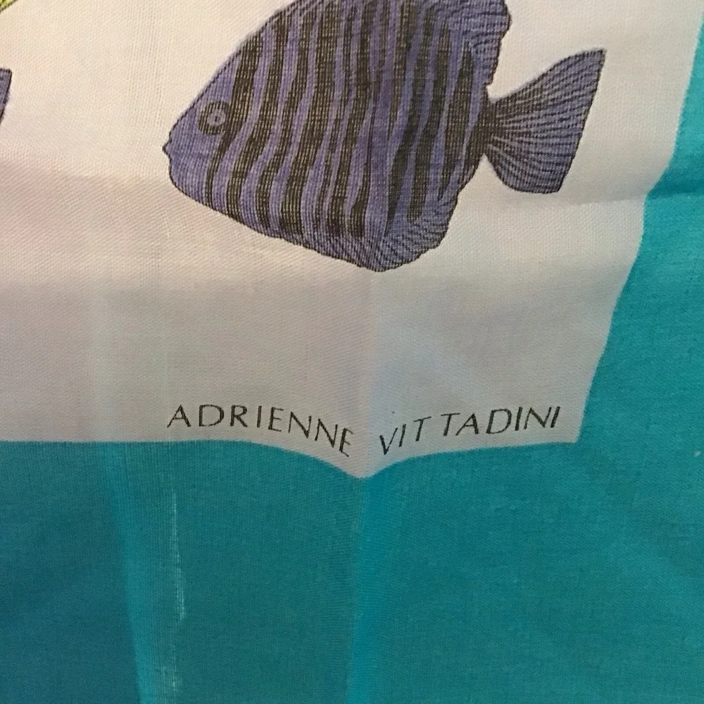 Vintage Adrienne Vittadini Fish Print Scarf